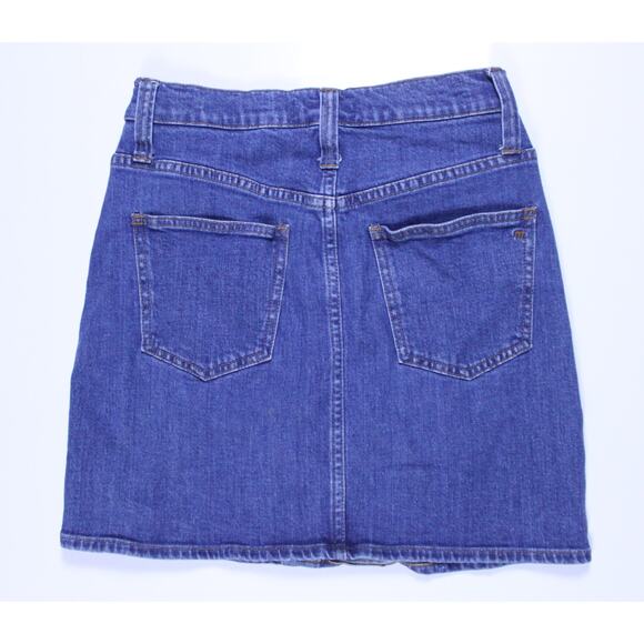 Stretch Denim Straight Mini Skirt in Arroyo Wash : Button-Front Edition blue 26 - Picture 5 of 6